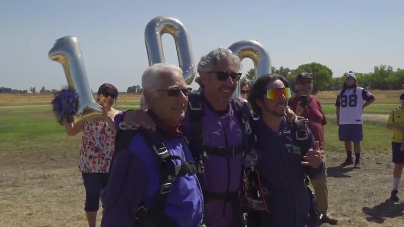 Jimmy Hernandez, a U.S. Navy veteran, went skydiving to celebrate his 100th birthday. (Source:...