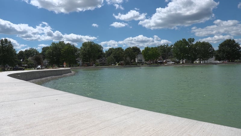 The pond, as well as the new pavilion, will be completed in July.