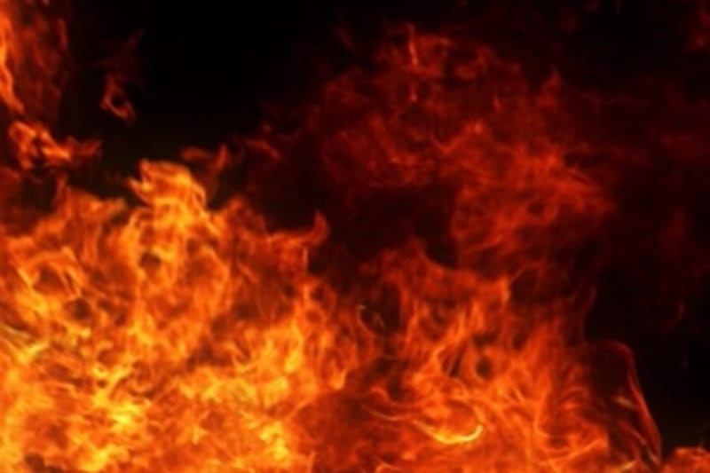 The call for the fire came in at 10:34 p.m.