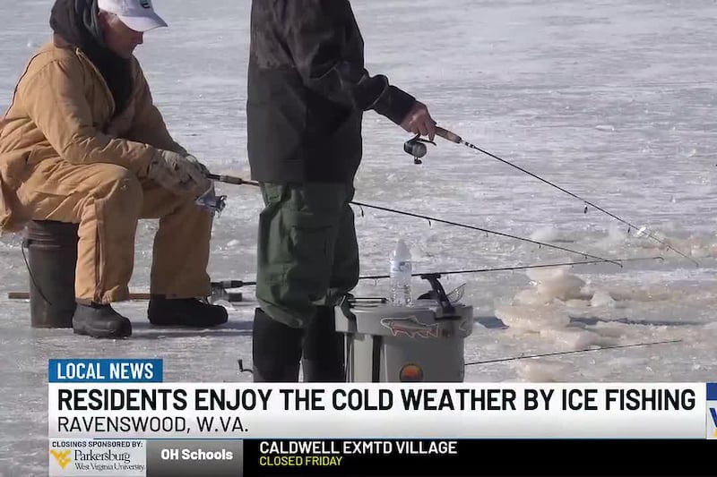 Ravenswood residents are enjoying the cold weather by going ice fishing.