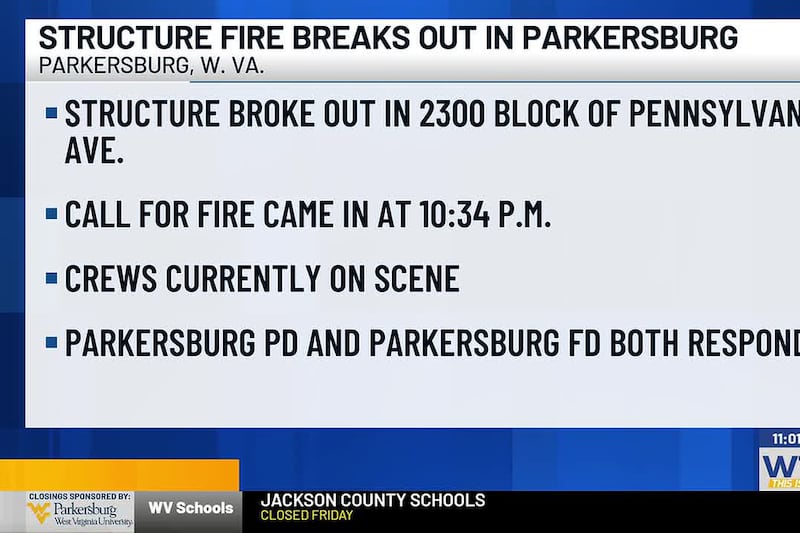 A structure fire broke out on the southside of Parkersburg on Thursday night.